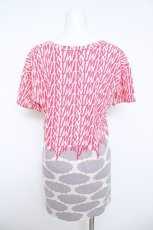 画像2: mintdesigns / 切替総柄カットソー  オフｘピンクｘ紫 Y-26-05-21-092-PU-TO-AS-ZY (2)