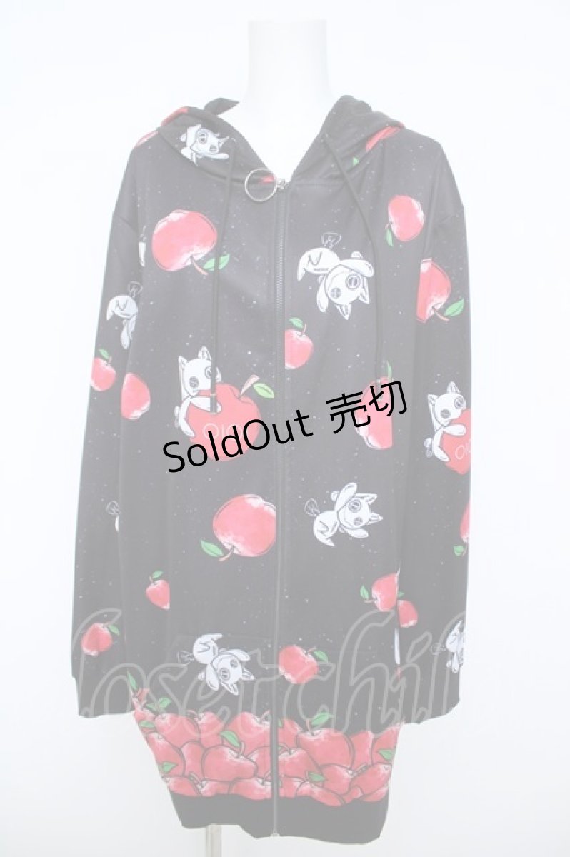 画像1: NieR Clothing / LONG LENGTH ZIP OUTER【Falling Apple】  黒×赤 Y-26-05-21-094-PU-TO-SZ-ZY (1)