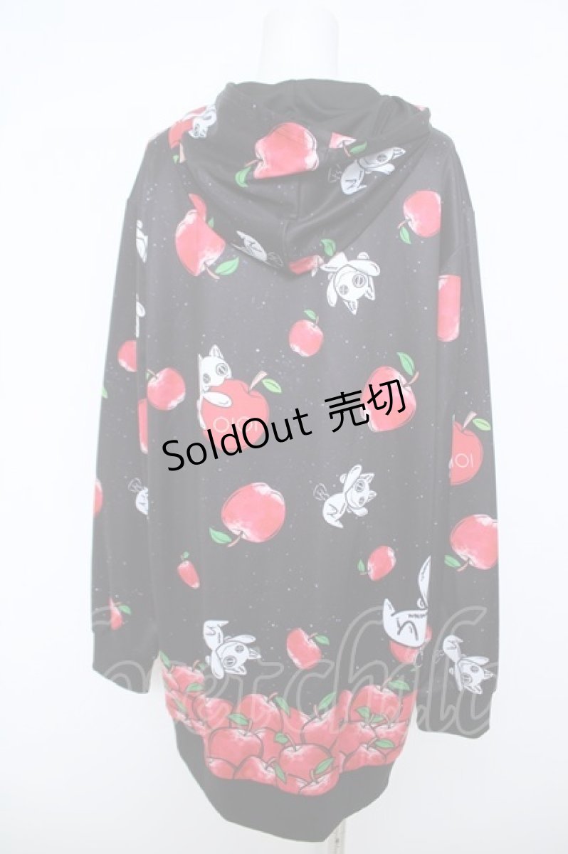 画像2: NieR Clothing / LONG LENGTH ZIP OUTER【Falling Apple】  黒×赤 Y-26-05-21-094-PU-TO-SZ-ZY (2)