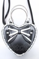 画像1: BABY,THE STARS SHINE BRIGHT / リボンハートBAG  黒/白 Y-26-05-21-012-BA-BG-SZ-ZY (1)