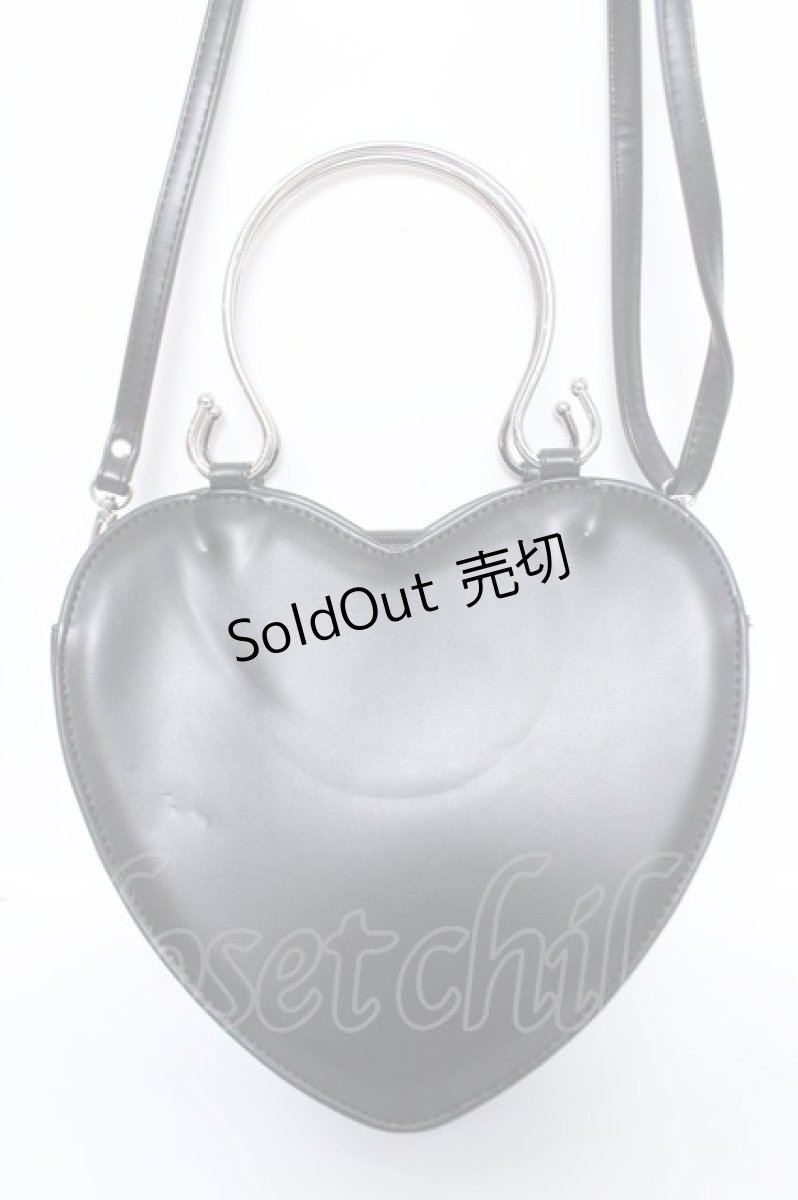 画像2: BABY,THE STARS SHINE BRIGHT / リボンハートBAG  黒/白 Y-26-05-21-012-BA-BG-SZ-ZY (2)