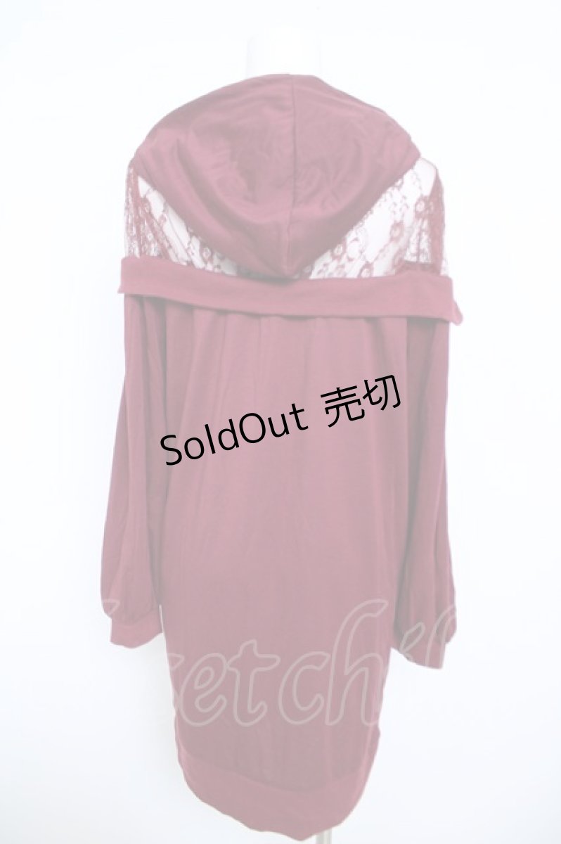 画像2: Jamie エーエヌケー / レース切替カットワンピース M ボルドー Y-26-05-21-103-LO-OP-SZ-ZY (2)