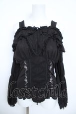 画像1: Ozz oneste / 薔薇刺繍オフショルトップス  黒 Y-26-05-21-105-OO-TO-SZ-ZY (1)