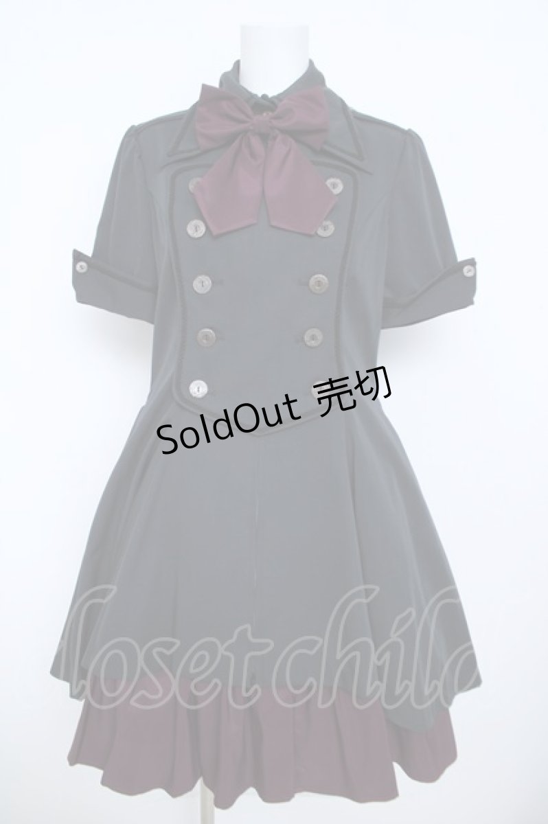 画像1: ATELIER BOZ / メイファススカート付ジャケットワンピース L ブラック/ワイン Y-26-05-21-109-EL-OP-SZ-ZY (1)