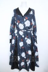 画像1: axes femme NOSTALGIE / 刺繍襟花柄ワンピース M 黒 Y-26-05-21-133-AX-OP-SZ-ZY (1)