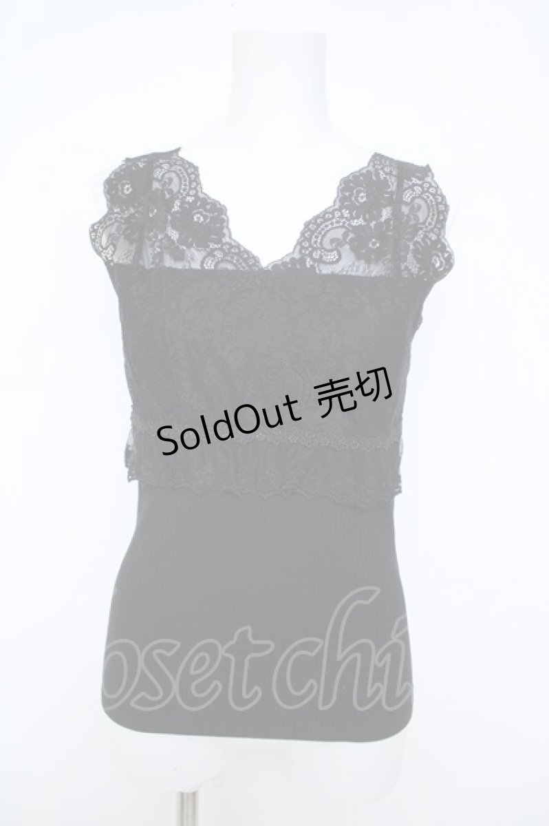画像1: axes femme POETIQUE / レース切り替えタンク  黒 Y-26-05-21-019-AX-TO-SZ-ZY (1)