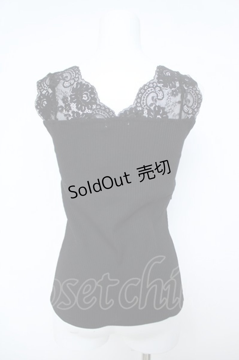 画像2: axes femme POETIQUE / レース切り替えタンク  黒 Y-26-05-21-019-AX-TO-SZ-ZY (2)