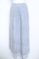 画像2: axes femme / レースロングスカート  サックス Y-26-05-21-169-AX-SK-AS-ZY (2)