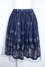 画像1: axes femme / チュールレイヤードスカート  紺 Y-26-05-21-171-AX-SK-AS-ZY (1)
