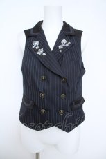 画像1: axes femme / 花刺繍入ベスト  紺 Y-26-05-21-020-AX-TO-SZ-ZY (1)