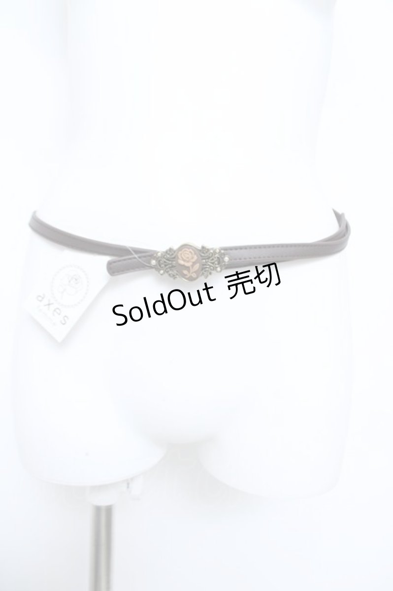 画像2: axes femme / バラカメオバックルベルト  茶 Y-26-05-21-003-AX-ZA-SZ-ZY (2)