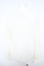 画像2: axes femme POETIQUE / ストライプボウタイレースブラウス  生成り Y-26-05-21-028-AX-BL-SZ-ZY (2)