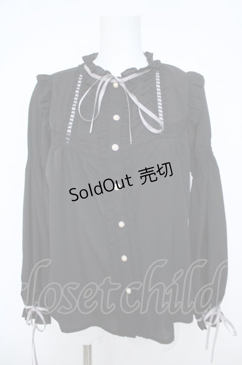 画像1: axes femme POETIQUE / はしごレースブラウス  黒 Y-26-05-21-029-AX-BL-SZ-ZY (1)