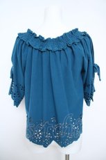 画像2: axes femme / カットワークフラワープルオーバー M Bグリーン Y-26-05-21-041-AX-TO-SZ-ZY (2)