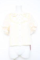 画像1: 格林城堡 / 薔薇レース襟半袖ブラウス S 生成り Y-26-05-23-031-LO-BL-SA-ZY (1)