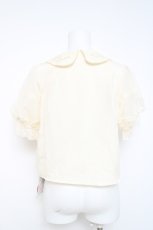 画像2: 格林城堡 / 薔薇レース襟半袖ブラウス S 生成り Y-26-05-23-031-LO-BL-SA-ZY (2)