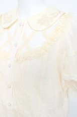 画像3: 格林城堡 / 薔薇レース襟半袖ブラウス S 生成り Y-26-05-23-031-LO-BL-SA-ZY (3)