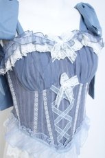 画像5: Peony如梦Lolita / フロントリボンビスチェ M 青Ｘ白 Y-26-05-23-034-LO-JA-SA-ZY (5)