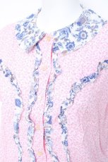 画像3: Jane Marple Dans Le Salon / マイセンコレクションブラウス M ピンク×アオ Y-26-05-23-038-JM-BL-SZ-ZY (3)