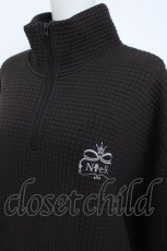 画像3: NieR Clothing / ワッフルキルトハーフジップトップス  黒 Y-26-05-23-049-PU-TO-TE-ZY (3)