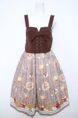 画像1: axes femme POETIQUE / アップルパイレースアップワンピース  ブラウン Y-26-05-23-068-AX-OP-SA-ZY (1)