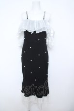 画像1: Ank Rouge / パールシアー配色マーメイドワンピース M ブラック Y-26-05-23-079-CA-OP-TE-ZY (1)