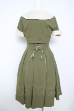 画像2: Forest Wardrobe 森林衣樹 / リボン襟ワンピース&半袖ジャケットセット S グリーン Y-26-05-23-087-LO-OP-SA-ZY (2)