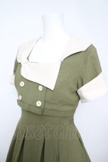 画像3: Forest Wardrobe 森林衣樹 / リボン襟ワンピース&半袖ジャケットセット S グリーン Y-26-05-23-087-LO-OP-SA-ZY (3)