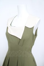 画像4: Forest Wardrobe 森林衣樹 / リボン襟ワンピース&半袖ジャケットセット S グリーン Y-26-05-23-087-LO-OP-SA-ZY (4)