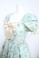 画像3: MOONRIVER / フラワーリボンブーケプリント半袖ワンピース S サックスＸ白 Y-26-05-23-089-LO-BL-SA-ZY (3)