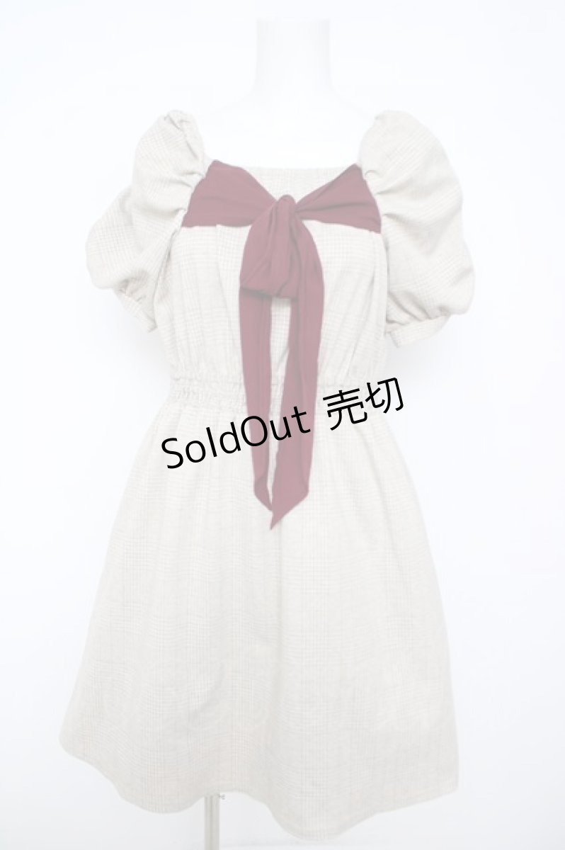 画像1: axes femme POETIQUE / バックリボンカットワンピース M ベージュ Y-26-05-23-094-AX-OP-SZ-ZY (1)