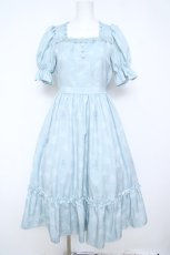 画像1: m petit by misako / NINA'S 花柄スクエアネックワンピース S 中水色 Y-26-05-23-095-LO-OP-SZ-ZY (1)