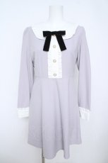 画像1: Ank Rouge / 配色セミフレアーワンピース M グレー Y-26-05-23-101-CA-OP-SZ-ZY (1)