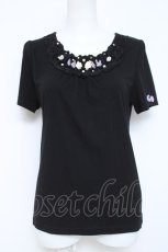画像1: axes femme / フラワーモチーフ使いインナー M 黒 Y-26-05-23-010-AX-TO-SZ-ZY (1)