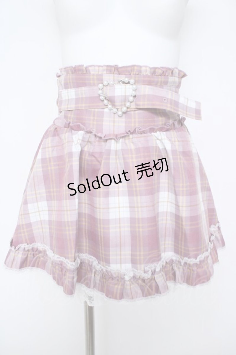 画像1: Princess Melody / パールハートチェックスカパン  ピンクチェック Y-26-05-23-117-LO-PA-SA-ZY (1)