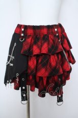 画像1: REFLEM / フリルティアードスカート F ブラック×レッド Y-26-05-23-121-PU-SK-SZ-ZY (1)