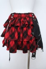 画像2: REFLEM / フリルティアードスカート F ブラック×レッド Y-26-05-23-121-PU-SK-SZ-ZY (2)