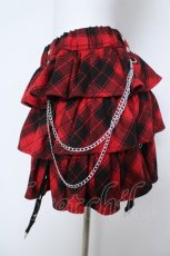 画像4: REFLEM / フリルティアードスカート F ブラック×レッド Y-26-05-23-121-PU-SK-SZ-ZY (4)