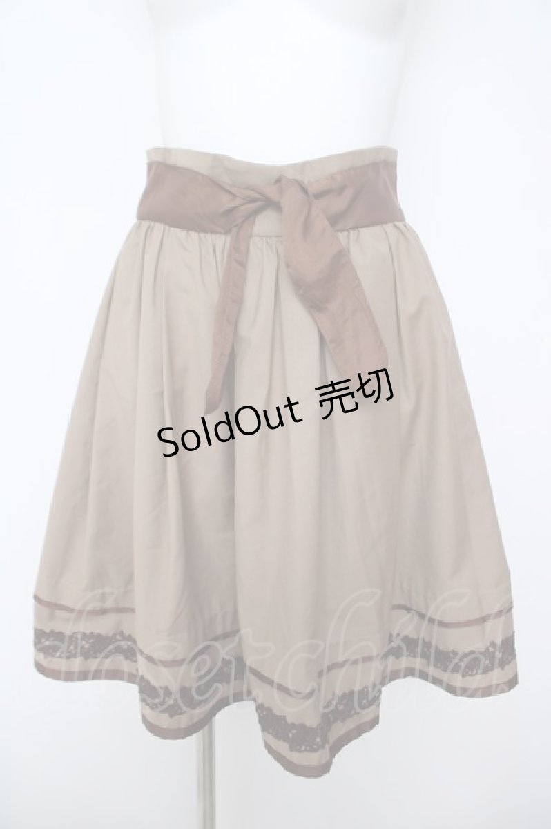 画像1: Secret Honey / 裾バラレースリボンスカート 2 ブラウン Y-26-05-23-123-CA-SK-SZ-ZY (1)