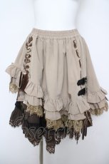画像1: Grove Deer / チェーンデザイン&サイドダブルベルトスカート L ブラウン Y-26-05-23-125-LO-SK-SA-ZY (1)