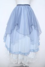 画像2: Peony如梦Lolita / ドットチュールスカート M 青Ｘ白 Y-26-05-23-126-LO-JA-SA-ZY (2)
