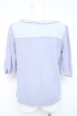 画像2: axes femme / パール釦付袖カットプルオーバー M サックス Y-26-05-23-013-AX-TO-SZ-ZY (2)