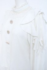 画像3: Rojita / パールスタンドカラーブラウス  白 Y-26-05-23-018-LO-BL-SA-ZY (3)