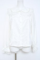 画像1: Honey Cinnamon / パール襟長袖ブラウス  白 Y-26-05-23-019-LO-BL-SA-ZY (1)