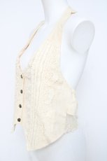 画像2: axes femme / パール使いレーシーベスト  生成り Y-26-05-26-037-AX-TO-SZ-ZY (2)