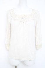 画像1: axes femme / ビジュー付きカットソー  生成り Y-26-05-26-039-AX-TO-SZ-ZY (1)