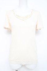 画像1: axes femme / 裾レース半袖カットソー  生成り Y-26-05-26-040-AX-TO-SZ-ZY (1)