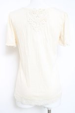 画像2: axes femme / 裾レース半袖カットソー  生成り Y-26-05-26-040-AX-TO-SZ-ZY (2)