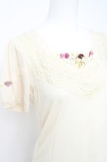 画像3: axes femme / プチローズ半袖プルオーバー  紺 Y-26-05-26-043-AX-TO-SZ-ZY (3)