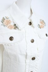 画像3: axes femme / 刺繍ジージャン  白 Y-26-05-26-047-AX-JA-SZ-ZY (3)